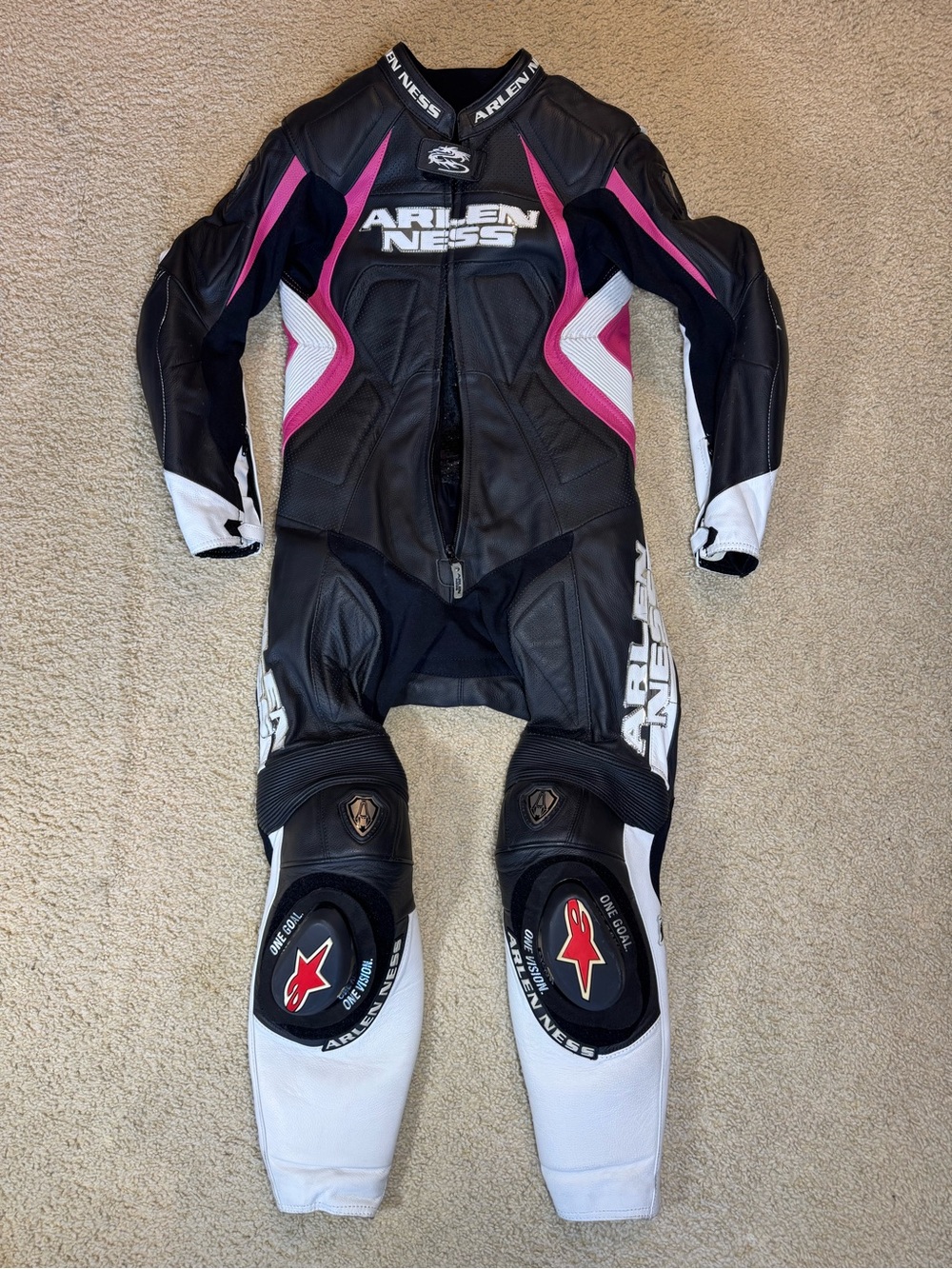 Arlen Ness One Piece Motorcycle Leather Suit Size M New